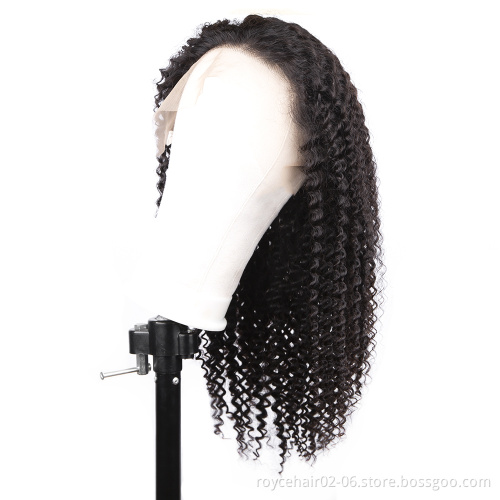 Wholesale 100% Brazilian Mink Human Hair Swiss Lace Frontal Kinky Straight  HD Full Lace Closure Wig With Baby Hair